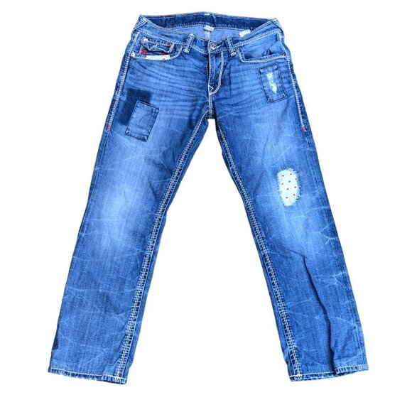 Vintage True Religion Jeans Size 32 STRAIGHT MEGA T Blue - Picture 4 of 8